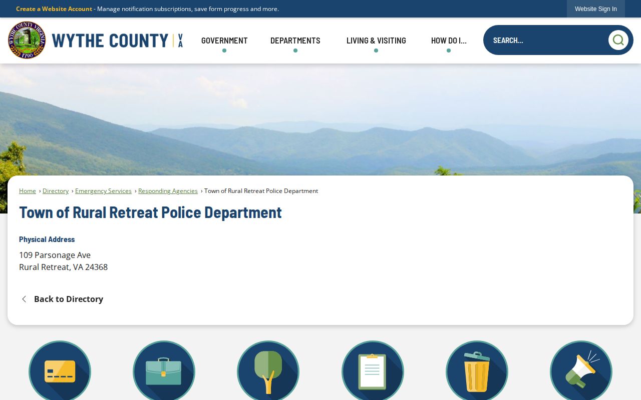 Wythe County Rural Retreat police arrest-record contact source